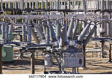 Picture - High Tension Switching Station. Fotosearch