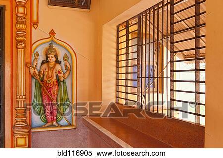 Stock Photography - Indian Temple Bench and Artwork. Fotosearch