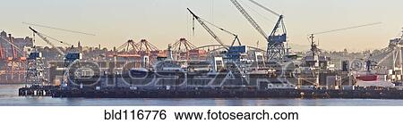 Industrial Harbor Scene View Large Photo Image Stock Photograph - Industrial Harbor Scene. Fotosearch