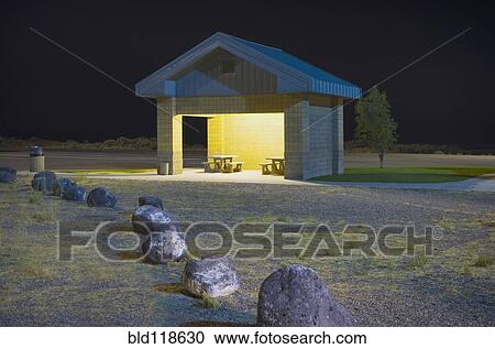 Interstate Rest Area at night View Large Photo Image Stock Image - Interstate Rest Area at night. Fotosearch