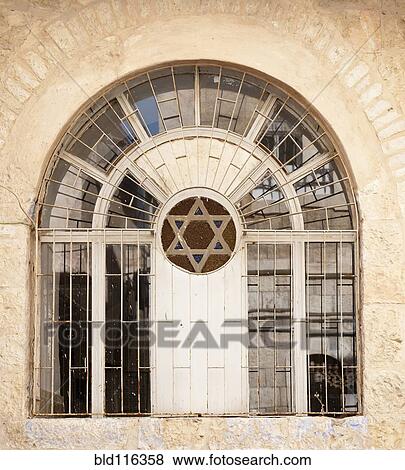Stock Photo - Jewish Window with the Star of David. Fotosearch