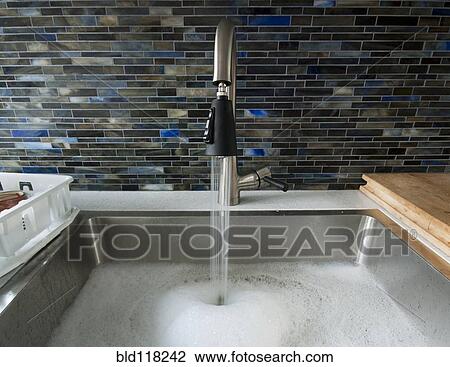 Kitchen Sink With Soapy Water View Large Photo Image Stock Image - Kitchen Sink With Soapy Water. Fotosearch