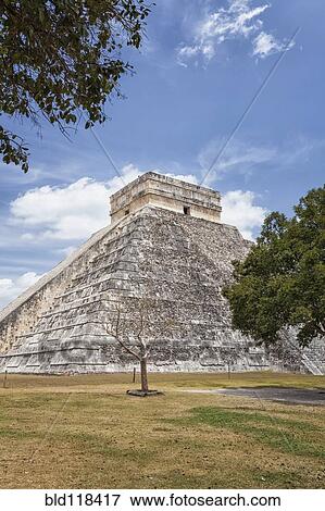 Kukulkan Pyramid at Chichen Itza View Large Photo Image Stock Photo - Kukulkan Pyramid at Chichen Itza. Fotosearch