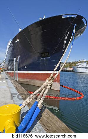 Large Ship Docked With Ropes View Large Photo Image Stock Photograph - Large Ship Docked With Ropes. Fotosearch