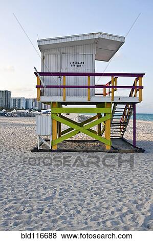 Lifeguard Hut on the Beach View Large Photo Image Stock Photo - Lifeguard Hut on the Beach. Fotosearch