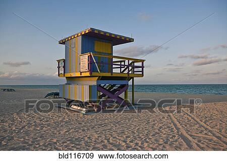 Stock Photo - Lifeguard Hut on the Beach. Fotosearch