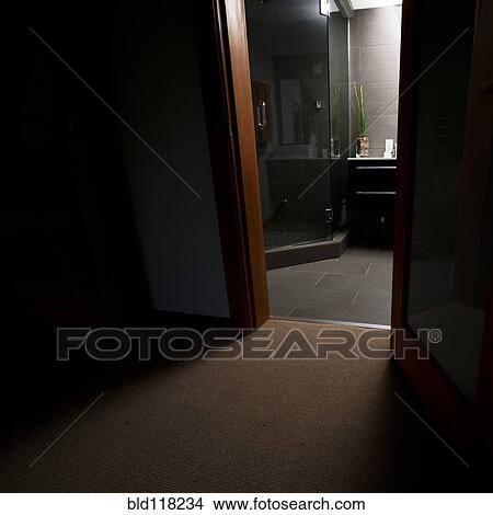 Light Coming From a Bathroom Doorway View Large Photo Image Picture - Light Coming From a Bathroom Doorway. Fotosearch