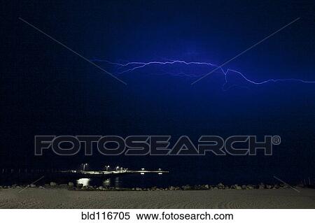 Stock Photography - Lightning at the Beach. Fotosearch