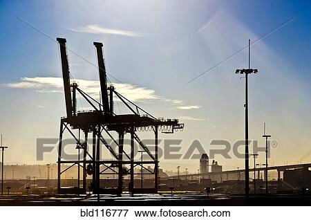 Stock Photo - Loading Machinery at an Industrial Harbor. Fotosearch