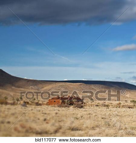 Stock Photo - Lone House in the Desert. Fotosearch