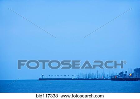 Stock Photo - Marina in the Distance. Fotosearch