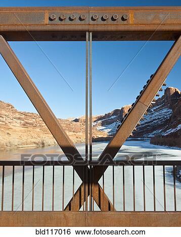 Metal Bridge Beams Against a Rocky Background View Large Photo Image Stock Photograph - Metal Bridge Beams Against a Rocky Background. Fotosearch