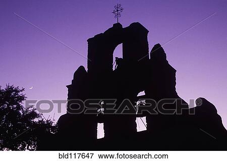 Mission Espada at Dusk View Large Photo Image Stock Photo - Mission Espada at Dusk. Fotosearch