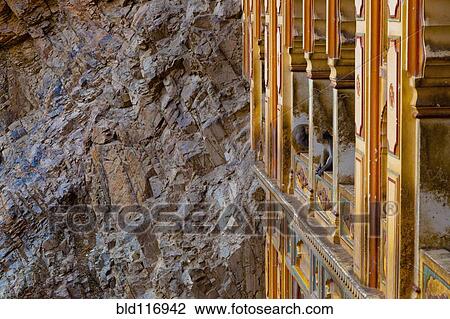 Monkeys in a Temple View Large Photo Image Stock Image - Monkeys in a Temple. Fotosearch