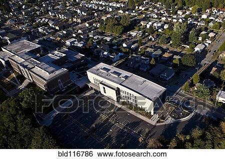 Stock Photograph - Neighborhood Aerial Shot. Fotosearch