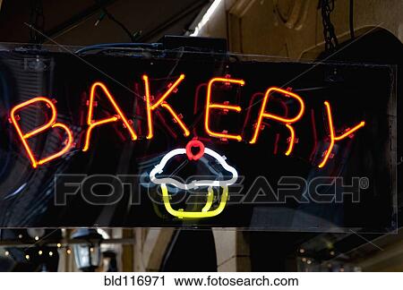 Neon Bakery Sign View Large Photo Image Stock Image - Neon Bakery Sign. Fotosearch