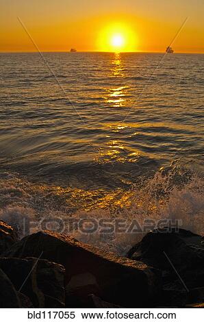 Ocean at Sunset View Large Photo Image Stock Photography - Ocean at Sunset. Fotosearch