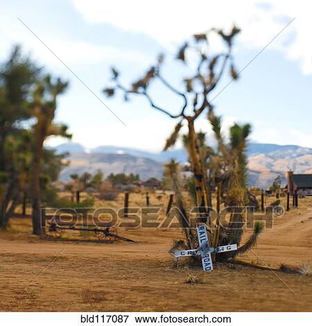 Old Railroad Crossing Sign in Desert View Large Photo Image Stock Photo - Old Railroad Crossing Sign in Desert. Fotosearch