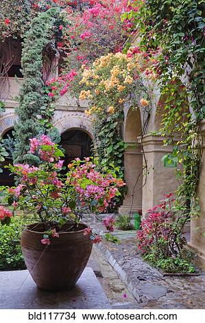 Old World Courtyard View Large Photo Image Picture - Old World Courtyard. Fotosearch