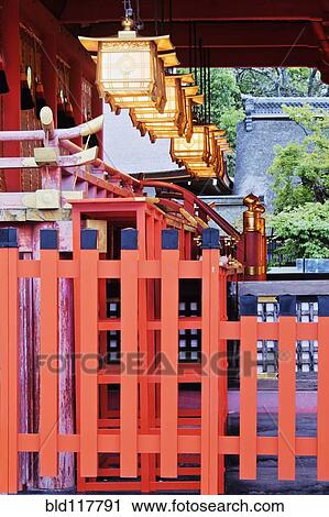 Ornate Asian-Style Building and Fence View Large Photo Image Stock Image - Ornate Asian-Style Building and Fence. Fotosearch