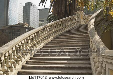 Stock Image - Ornate Curved Staircase. Fotosearch