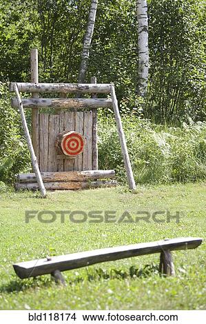 Outdoor Wooden Bulls-eye View Large Photo Image Picture - Outdoor Wooden Bulls-eye. Fotosearch