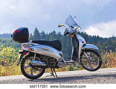 Parked Motor Scooter View Large Photo Image Stock Image - Parked Motor Scooter. Fotosearch
