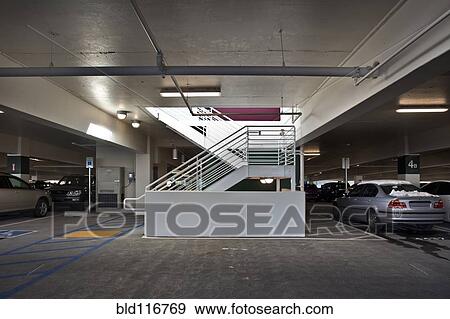 Parking Garage Stairwell View Large Photo Image Stock Photo - Parking Garage Stairwell. Fotosearch