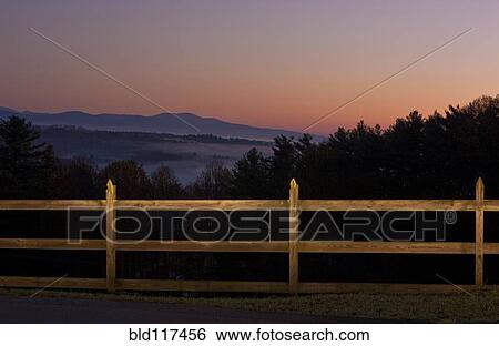 Pasture Fence in Mountains at Twilight View Large Photo Image Stock Photograph - Pasture Fence in Mountains at Twilight. Fotosearch