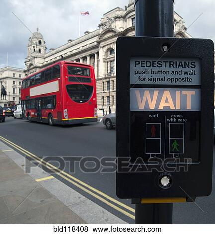 Pedestrian traffic controls on the side of the road in London View Large Photo Image Stock Photo - Pedestrian traffic controls on the side of the road in London. Fotosearch