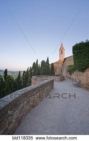 Pienza Cathedral at Dawn View Large Photo Image Stock Photography - Pienza Cathedral at Dawn. Fotosearch