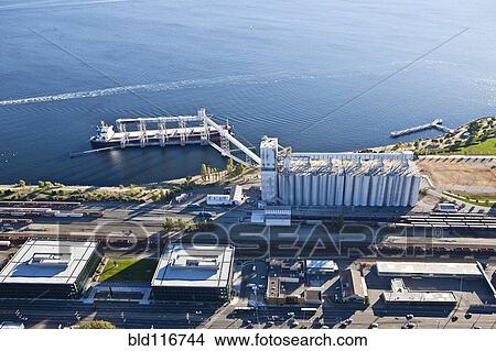 Port Facility For Loading Grain On Board Ships View Large Photo Image Picture - Port Facility For Loading Grain On Board Ships. Fotosearch