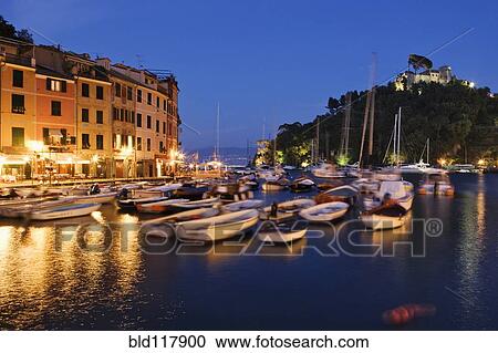 Portofino at Dusk View Large Photo Image Stock Image - Portofino at Dusk. Fotosearch