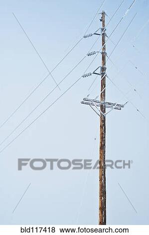 Power Pole Covered in Frost View Large Photo Image Stock Photo - Power Pole Covered in Frost. Fotosearch