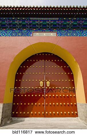 Red Gate Doors of the Forbidden City View Large Photo Image Stock Photo - Red Gate Doors of the Forbidden City. Fotosearch