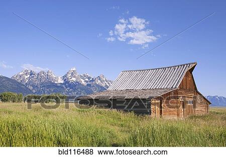 Remains of a historic Barn front in Mormon Row near the Teton Range View Large Photo Image Stock Photo - Remains of a historic Barn front in Mormon Row near the Teton Range. Fotosearch