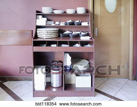 Restaurant Dishware Cupboard View Large Photo Image Picture - Restaurant Dishware Cupboard. Fotosearch