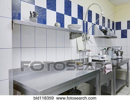 Stock Photo - Restaurant Kitchen Sink and Counters. Fotosearch