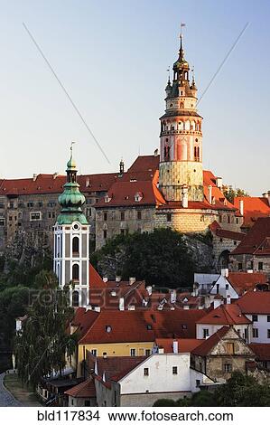 Round Tower at Cesky Krumlov Castle View Large Photo Image Picture - Round Tower at Cesky Krumlov Castle. Fotosearch
