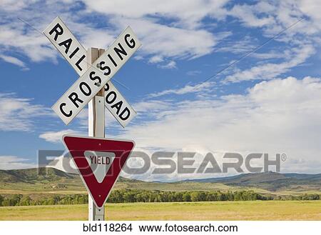 Rural Railroad Crossing View Large Photo Image Picture - Rural Railroad Crossing. Fotosearch