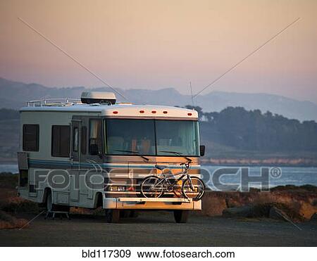 RV Caped Along the Coast View Large Photo Image Stock Photo - RV Caped Along the Coast. Fotosearch