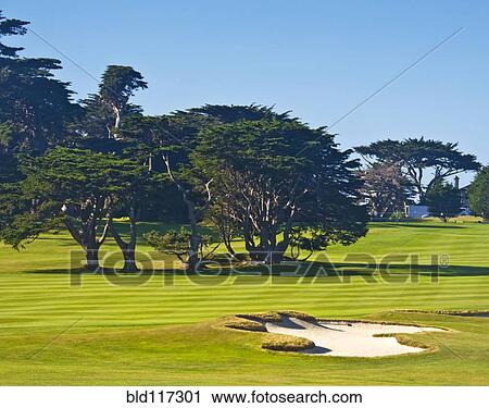 Stock Image - Sand Traps on Golf Course. Fotosearch