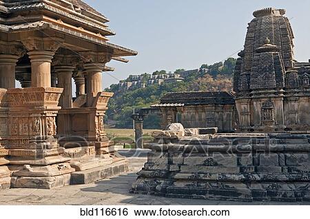 Stock Photograph - Sas-Bahu Temple at Eklingji. Fotosearch