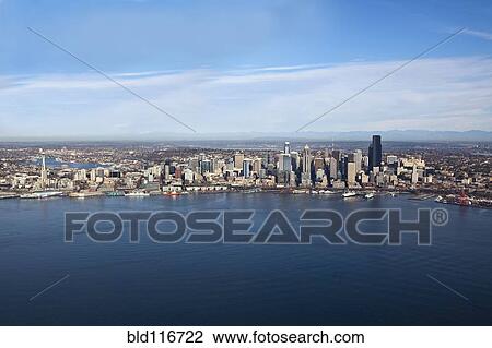 Stock Image - Skyline Of Downtown Seattle Washington State. Fotosearch