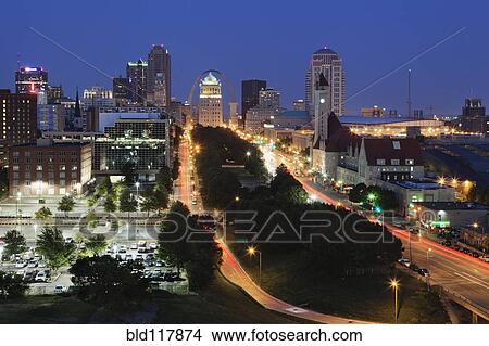 St Louis Skyline at Dusk View Large Photo Image Picture - St Louis Skyline at Dusk. Fotosearch