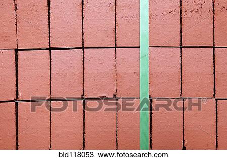 Stock Image - Stack of Red Bricks Bound Together. Fotosearch