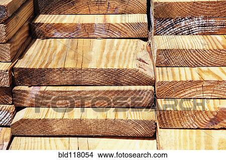 Picture - Stacked Wooden Planks. Fotosearch