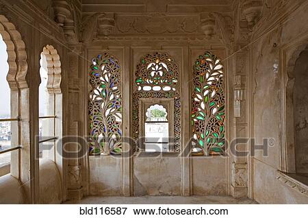 Stock Photo - Stained Glass Window in the City Palace. Fotosearch