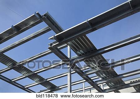 Stock Photo - Structural steel construction of an office building. Fotosearch