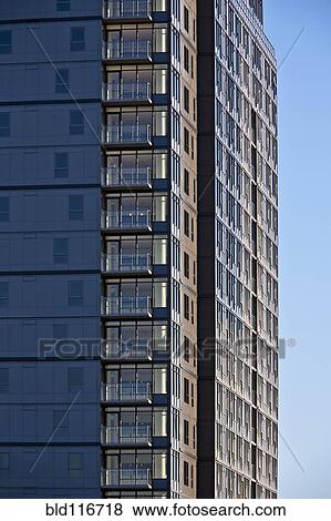 Tall Building with Outdoor Decks View Large Photo Image Stock Photo - Tall Building with Outdoor Decks. Fotosearch